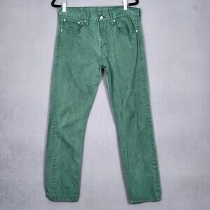 Levis 508 Jeans Mens 32x30 Green Tapered Slim Fit Denim Pants Zip Fly Cotton